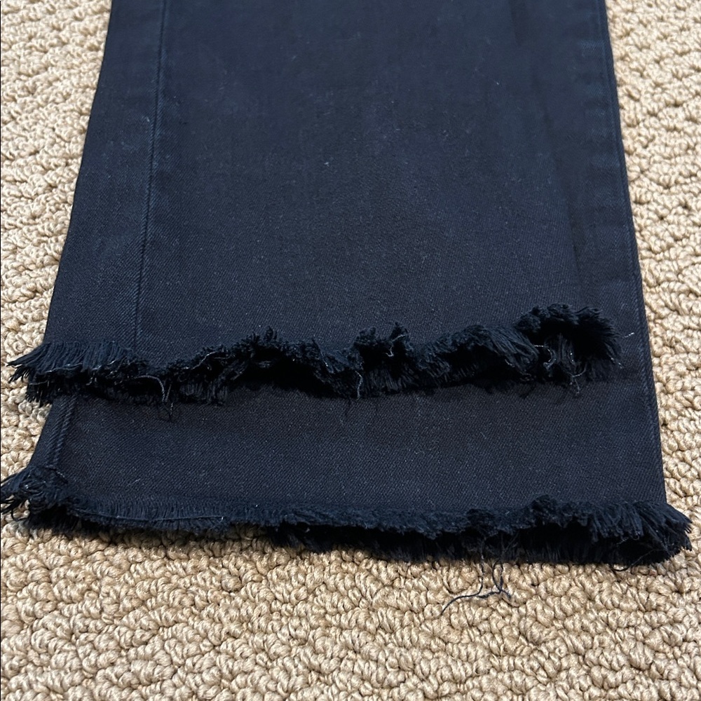 Current Elliott The High Waist Flare Jeans size 28 Black Distressed Frayed Hem - Picture 10 of 15